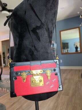 Authentic Louis Vuitton Epi Leather Petite Malle Clutch Bag Or Crossbody Bag